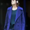 Emma Watson Double Breasted Blue Peacoat