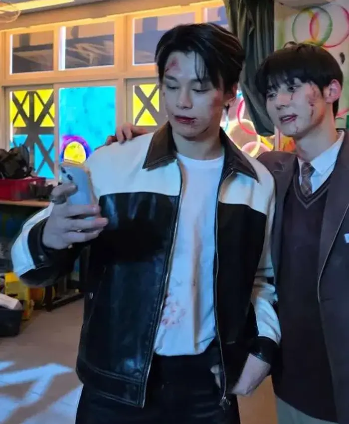 Study Group 2025 Cha Woo-min Leather Jacket