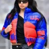 Sundance Film Festival 2026 Charli XCX The Moment Blue and Red Puffer Jacket
