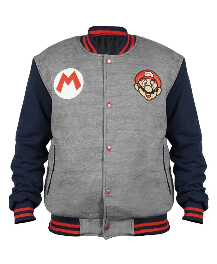 Super Mario Varsity Jacket Style 1 Front