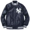 Supreme NY Yankees Varsity Full-Zip Leather Jacket