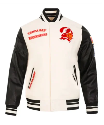 Tampa Bay Buccaneers Classics Rib Retro Varsity Jacket Style 1
