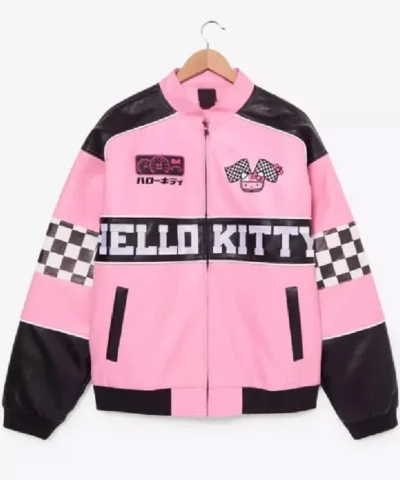 Tavarozi Sanrio Pink Racing Leather Jacket