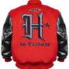 Texans H-Town Red and Black Varsity Jacket