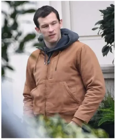The Capture Callum Turner Brown Hooded Jacket
