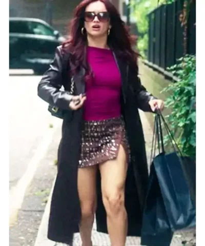 The Girlfriend S01 Olivia Cooke Leather Black Coat
