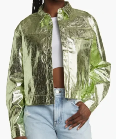 Alternative view of Tasha The Upshaws Metallic Leather Jacket