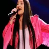 The Voice S27 Hailey Wright Pink Cropped Leather Jacket