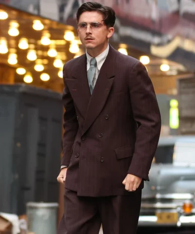 Timothée Chalamet Movie Marty Supreme 2025 Maroon Suit