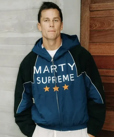 Tom Brady Marty Supreme Black and Blue Jacket