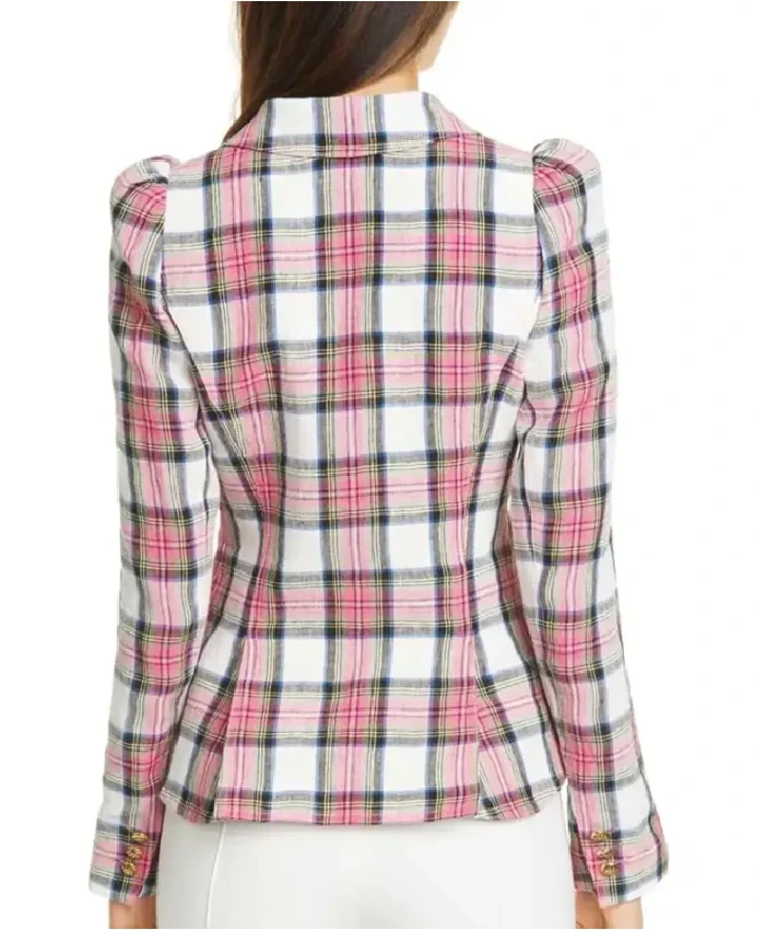 Topaz Riverdale S05 Pink Checked Plaid Blazer