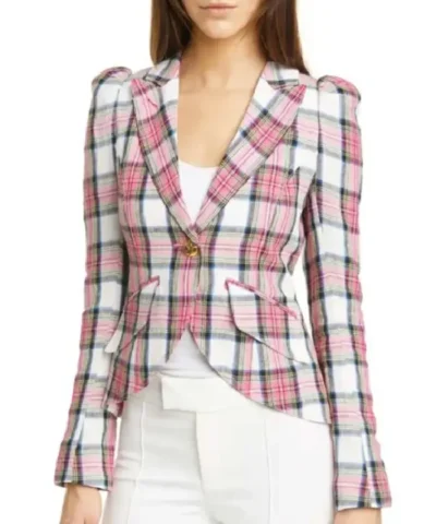 Alternative view of Toni Topaz Riverdale S05 Pink Checked Plaid Blazer