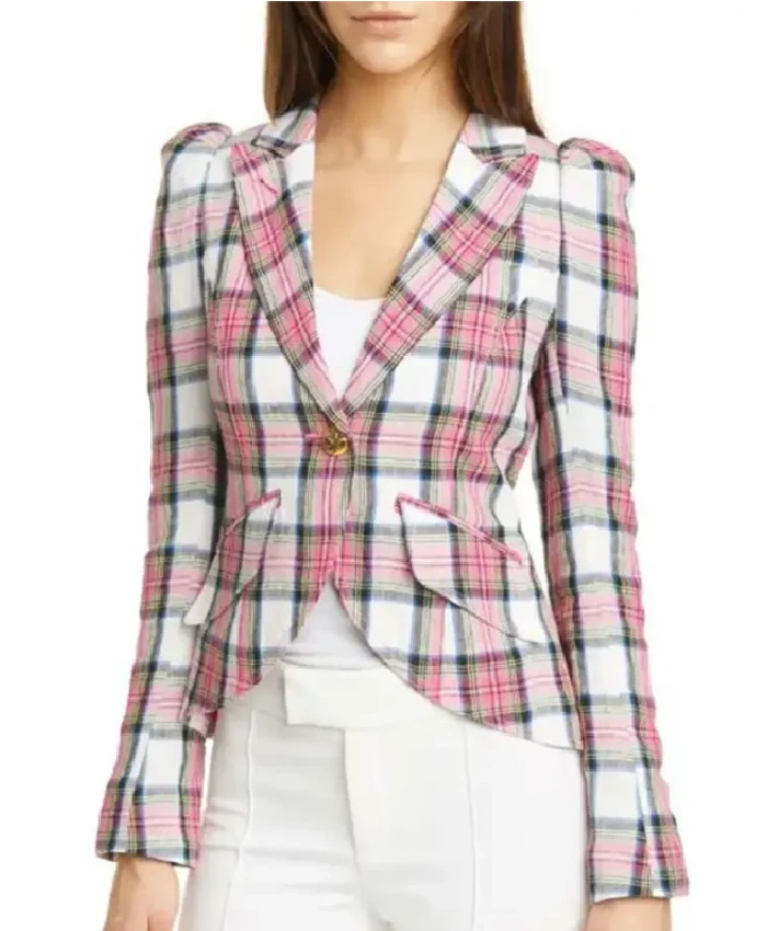 Toni Topaz Riverdale S05 Pink Checked Plaid Blazer - Image 2