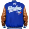 Toronto Blue Jays Blue And Brown Bomber Jacket