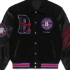 Toronto Raptors Black Letterman Leather Jacket