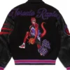 Toronto Raptors Letterman Bomber Leather Black Jacket