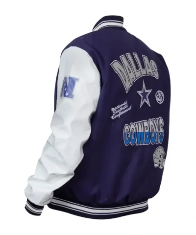 Dallas Cowboys Turn It Up Varsity Navy and White Jacket