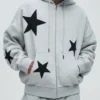 Oversized Tyson Star Grey Zip Up Hoodie
