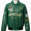 UFC 325 Rugby Green Leather Jacket