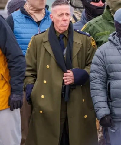 US Border Patrol Gregory Bovino Green Wool Trench Coat