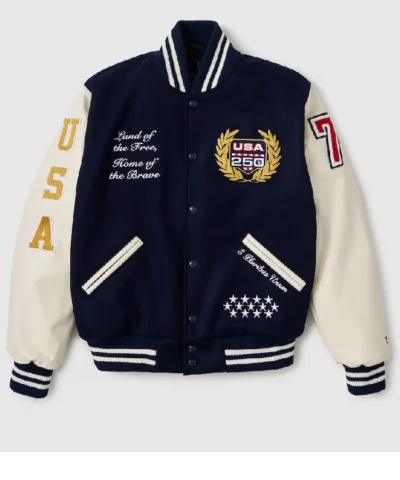 USA 250th Blue Varsity Jacket
