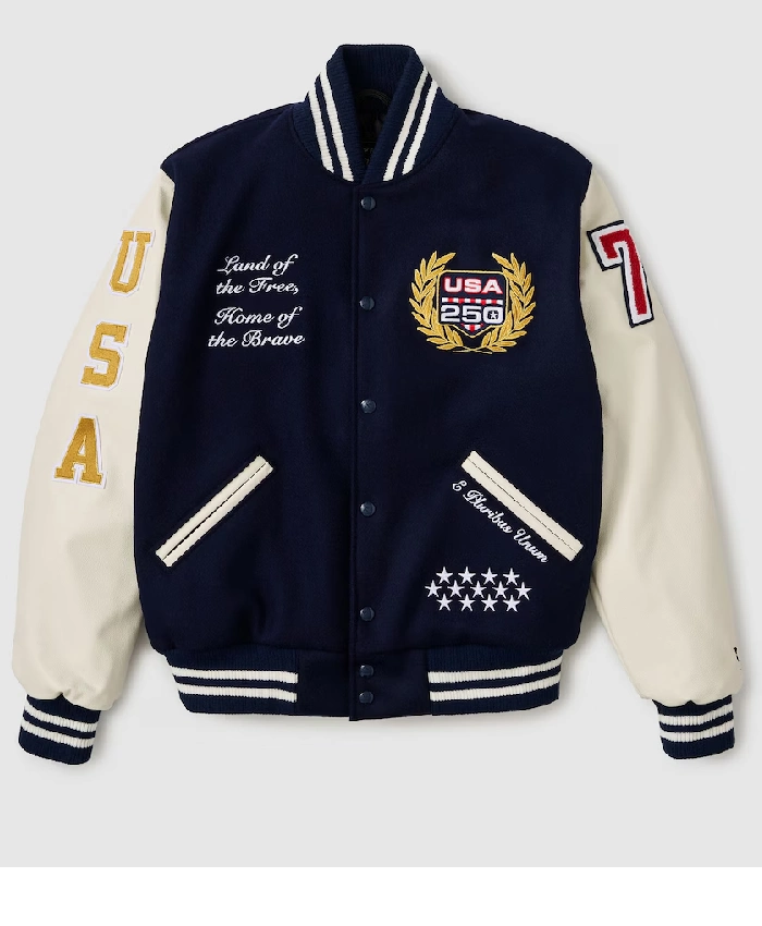 USA 250th Blue Varsity Jacket