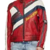 Unisex Diesel Power Cafe Racer Red Leather Jacket
