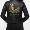 Valentine`s Day You Balance Me Biker Black Leather Jacket