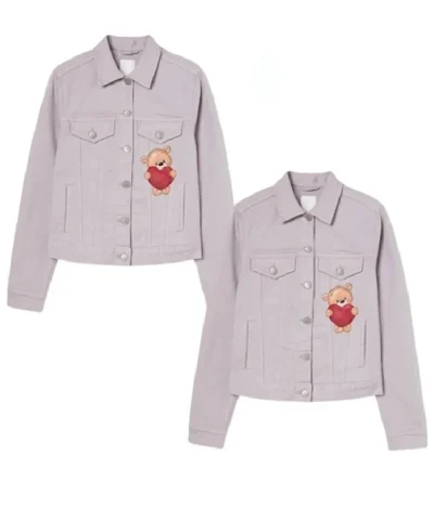 Valentines Day Couple Light Purple Trucker Jackets
