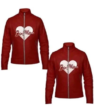 Valentines Day Couples Be Mine Red Leather Jacket