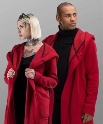 Valentines Day Couples Red Long Coat