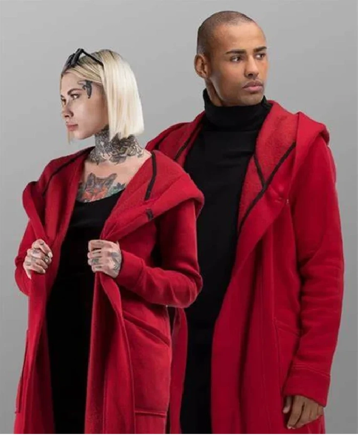 Valentines Day Couples Red Long Coat