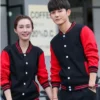 Valentines Day Couples Red and Black Varsity Jacket