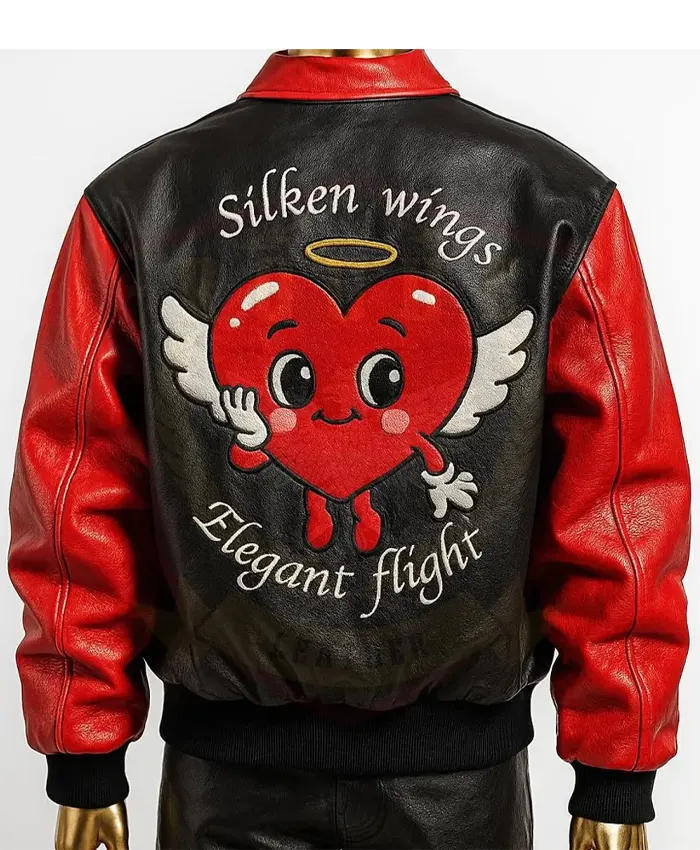 Cute Valentine`s Day Heart Leather Jacket