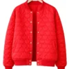Valentine Day Heart Quilted Red Jacket