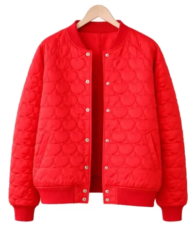 Valentine Day Heart Quilted Red Jacket