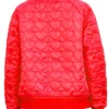 Valentine`s Day Heart Quilted Bomber Red Jacket