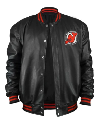 Varsity Bomber New Jersey Devils Leather Jacket