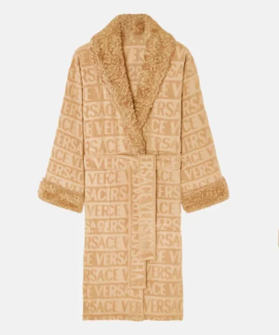 Versace Allover Fur Beige Robe