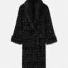 Versace Black Allover Fur Robe
