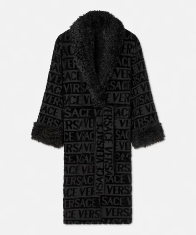 Versace Black Allover Fur Robe