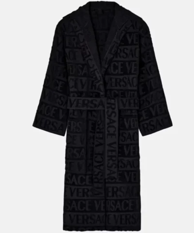 Versace Black Hooded Robe