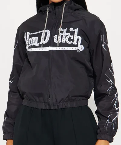 Von Dutch Crystal Heart Black Jacket