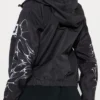 Von Dutch Crystal Heart hooded Black Bomber Jacket