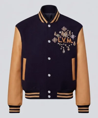 Shop Vuitton Embellished Varsity Jacket Buy Now