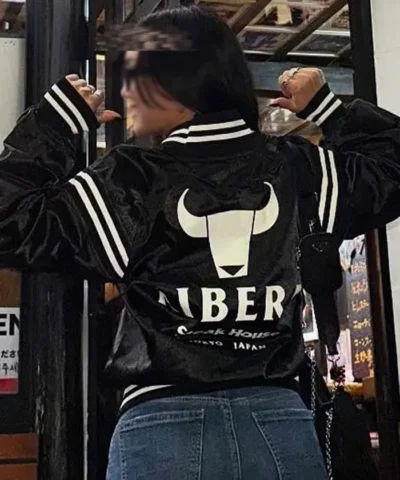 WWE Ribera Steakhouse Tokyo Japan Roxanne Perez Bomber Black Satin Jacket