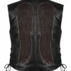 The Walking Dead Norman Reedus Black Leather Vest - 4
