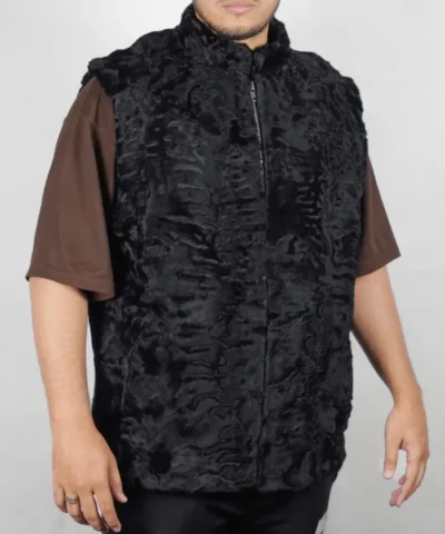 Warm Broadtail Persian Karakul Lamb Fur Winter Vest
