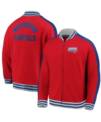 Washington Capitals Full-Zip Red Track Fleece Jacket