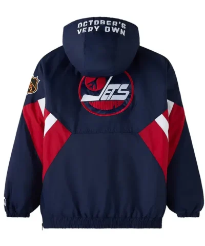 Winnipeg Jets OVO Hooded Half-Zip Navy Jacket